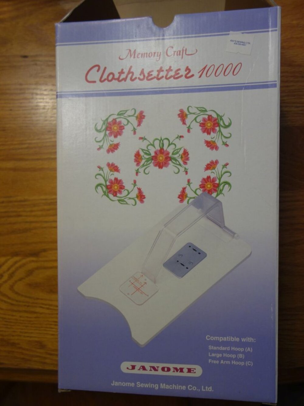 Janome Memory Craft Embroidery Machine Clothsetter 10000